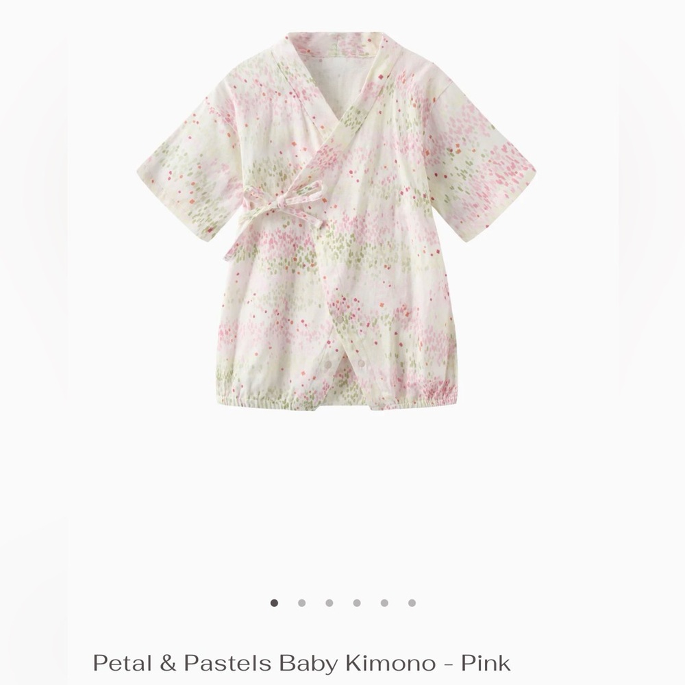 Mimi Mono -Petal & Pastels Baby Kimono - Pink & Green 70 CM 6-12 Months